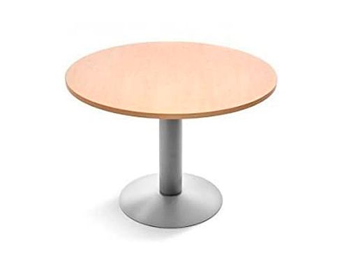 Mesa de reuniao rocada meeting 3005atw01 estrutura coluna aco branco tabuleiro em madeira faia 100 cm diametro , Rocada , 150713 , 8427951300157